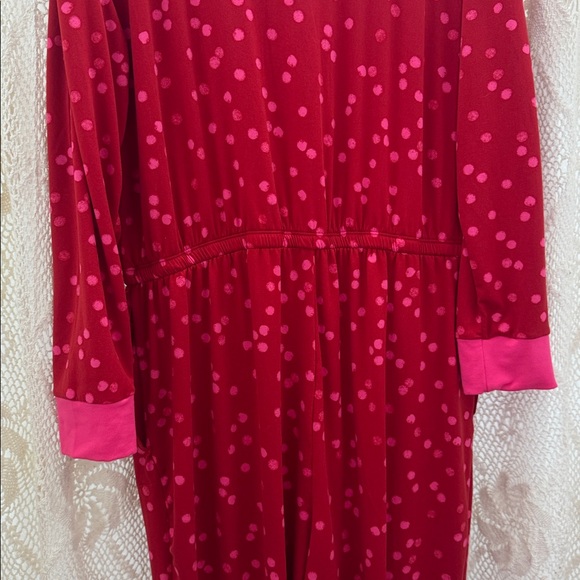 Simply Vera Vera Wang Red and Pink Polka Dot One Piece Pajamas - Picture 8 of 11